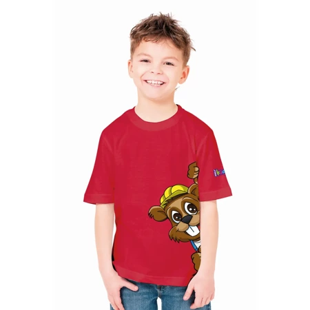 Детска тениска DEDRA BH5TKC-8, размер 8/134cm, червена, 100% памук