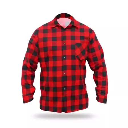 Червена фланелена риза DEDRA BH51F1-L, размер L, 100% памук