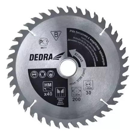 DEDRA H13030 Циркулярен трион за дърво с карбид 30 зъба, диаметър 130x20mm, widia