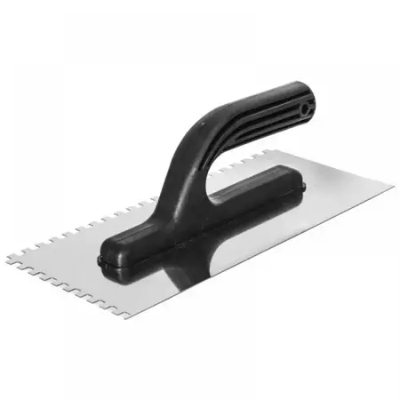 Square notch trowel, stainless steel 270x130mm 10*10