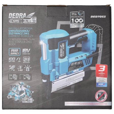 Cordless nail gun and stapler 2in1 18V