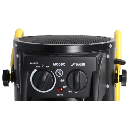 Nagrzewnica elektryczna PTC 3,0kW, okrągła czarna, stojak DEDRA DED9931C ceramiczny element grzejny