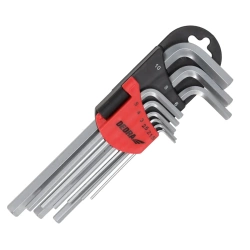 DEDRA 06F201 set ključev za dolge šestilo, 9 kosov, 1,5-10 mm, CRV