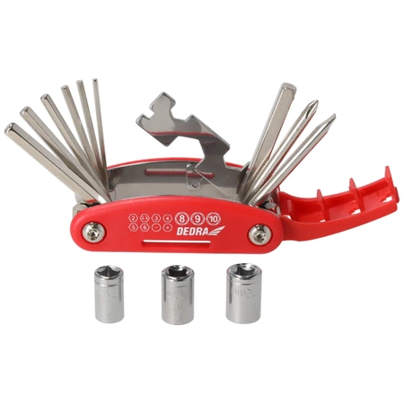 Multitool, sada na opravu jízdních kol DEDRA 06F244 sada 15ks, CRV