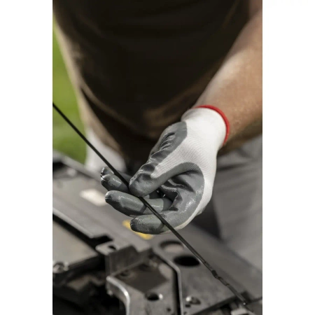 Polyester knitted gloves, latex coated, size 10