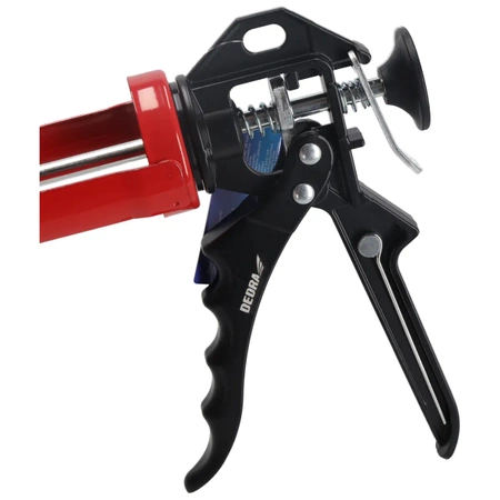 Ekstruder torudele, silikoonile, liimidele, hermeetikutele DEDRA 1201-03 raam, pöörlev toru