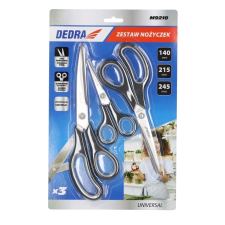 Scissors set 3 pcs: 140 mm, 215 mm, 245 mm