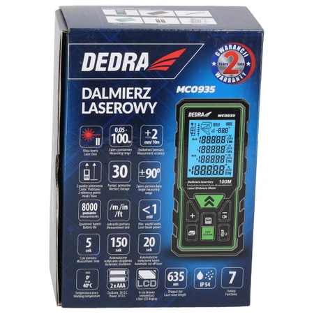 DEDRA MC0935 laserski merilnik razdalje 100m, laserski merilnik razdalje za domačo uporabo