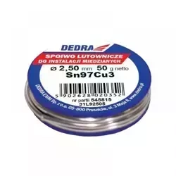 Joodis koos jootevahendiga, joodis DEDRA 31L92505 2.5mm 50g 97%SN SN97Cu3