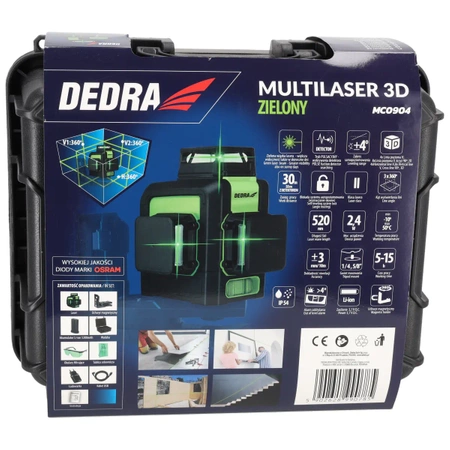 Multilaser 3D, laserviisor DEDRA MC0904 roheline laser