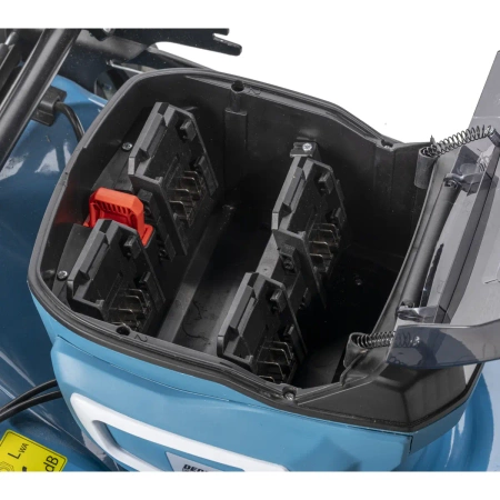 DEDRA SAS+ALL Set: Cordless Lawn Mower 2x18V DEDRA SAS+ALL DED6997X-2A5 + 2x Battery DED7035 and Charger DED7038V