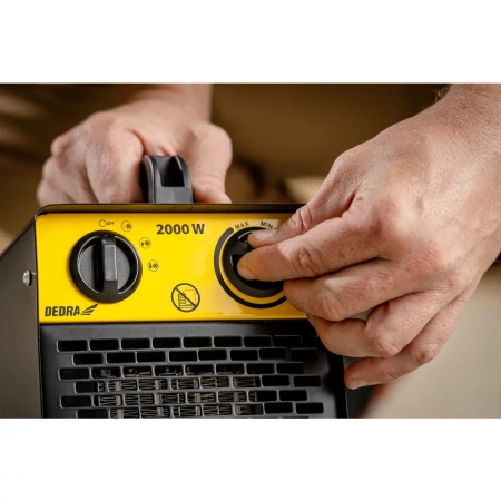 Електрически нагревател PTC 2,0kW, квадратен, черен DEDRA DED9930C1 керамичен нагревателен елемент