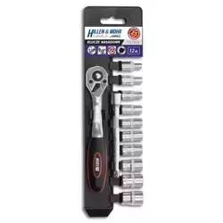 Trusa chei tubulare CrV 12buc 1/4"