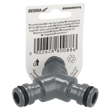 3-Way hose coupling 1/2",color tag