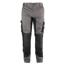 Work trousers with elastane, stretchable DEDRA BH54SP-S, size S/48, 240g/m2, gray