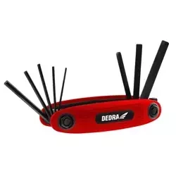 DEDRA 06F240 набор шестигранных ключей 8шт, 1,5-8мм, CRV, черненый