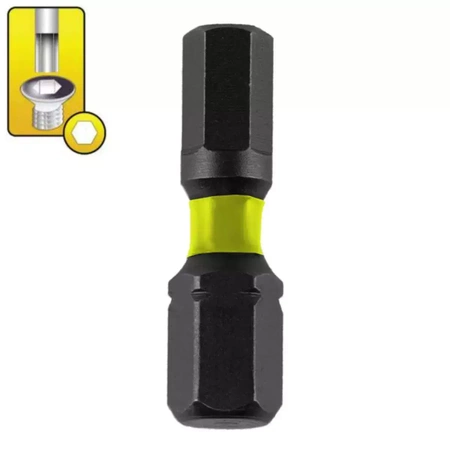 Końcówki wkrętakowe udarowe, bity udarowe HEX DEDRA 18A54H40-02 H4x25mm, 2szt blister