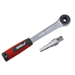 Ratcheting screwdriver wrench, DEDRA 12H020, shank 1/2", 2-pc set.