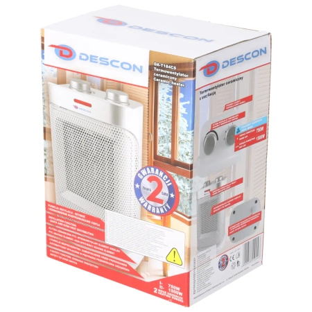 Keramični termoventilator z oscilacijo bela/srebrna DESCON DA-T184CS 1500W