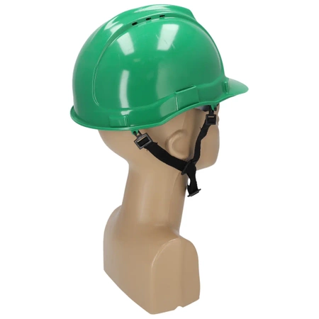 Safety helmet, green, 4-point chinstrap