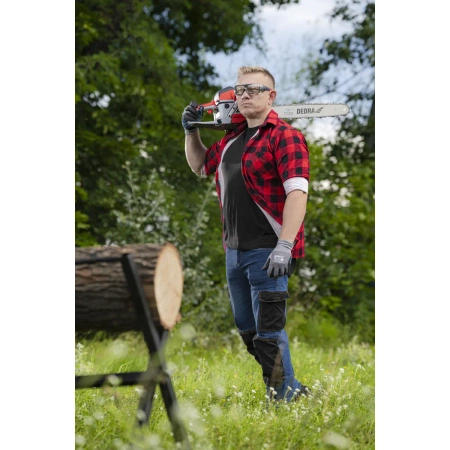 Koszula flanelowa DEDRA BH51F1-XXL czerwona, rozm.XXL, 100% bawełna