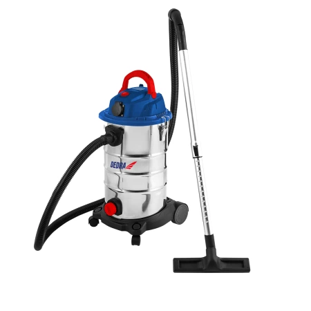 Aspirator cu vibrație mecanică pentru curățare uscată/umedă DEDRA DED6615, 1600W, recipient de 30 l, tub telescopic din metal