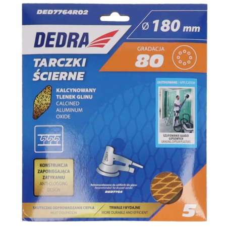 Anti-clog abrasiivsed kettad 180mm, #80, Velcro, komplekt 5 tk, DEDRA DED7764R02