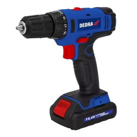 DEDRA DED7878B 14,4 V, 2x1,5 Ah Li-Ion, skľučovadlo 0,8-10 mm, 2 prevody, 26 Nm, 21+1 nastavenie krútiaceho momentu, LED