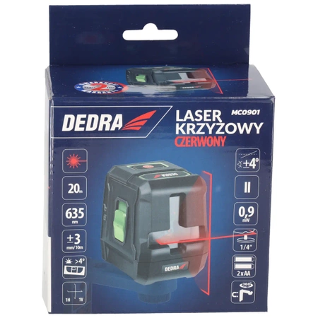 Cross-line leveling laser, red MC0901
