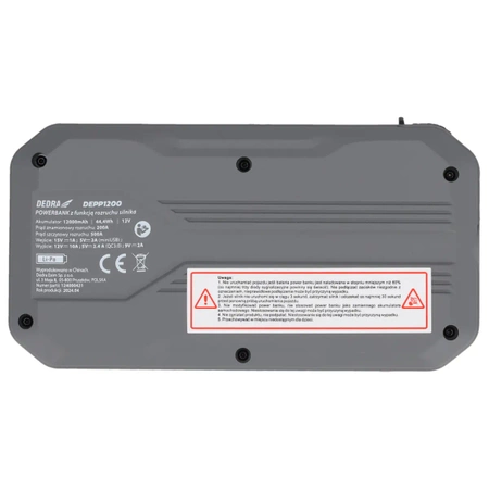 Powerbank с функцией запуска двигателя DEDRA DEPP1200, 12000mAh