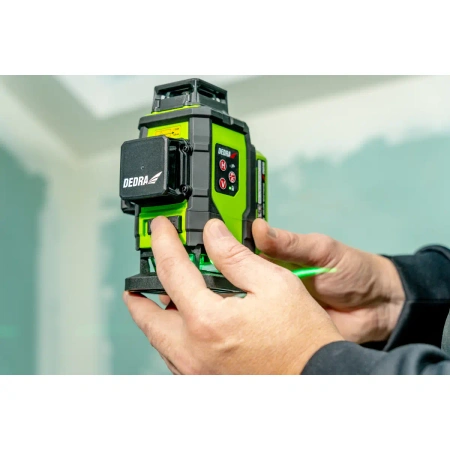 Лазер, уровень 4D DEDRA MC0908, зелёный луч, диоды Sharp