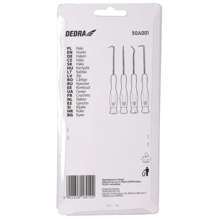 Horgok fogantyúval, DEDRA 50A001, 4db készlet