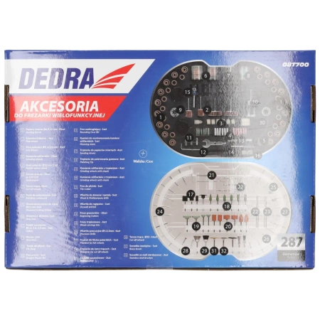 Príslušenstvo pre multifunkčnú frézu, DEDRA 08T700 sada 287ks