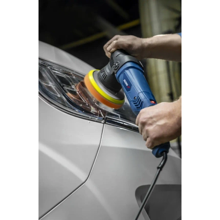 Excentrikus-rotációs polírozógép DEDRA DED7991, teljesítmény 900W, fordulatszám 1500-4500 RPM, két cserélhető talp 125/150mm