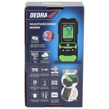 Влагомер за дървесина и строителни материали DEDRA MC0970