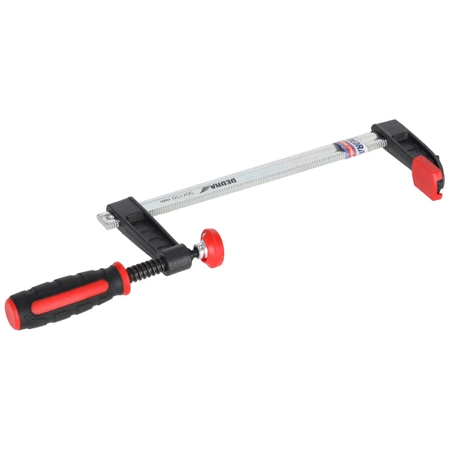 Ścisk stolarski typu F 300x80 mm, 2-materiałowa rękojeść, DEDRA 12A180