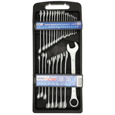 DEDRA 1406K1 Комплект ключове с отворен край от 26 части CrV 6-28,30,32,36mm Калъф