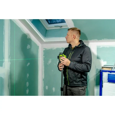 Лазер, уровень 4D DEDRA MC0908, зелёный луч, диоды Sharp