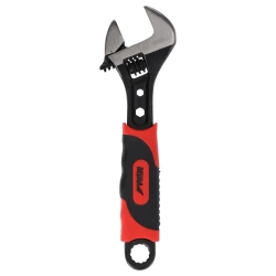Adjustable wrench 200mm, CrV steel, rubber handle