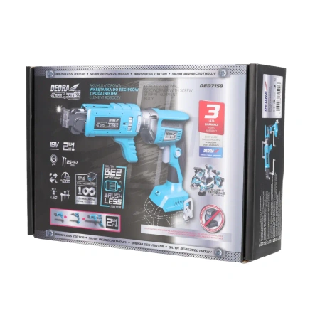 Винтоверт с подаващо устройство, акумулаторен лентов винтоверт DEDRA SAS+ALL DED7159 без четки
