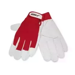 Safety gloves, pig grain leather, red