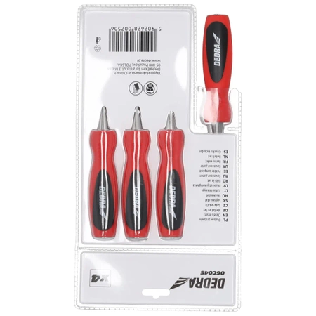 DEDRA 06C045 komplet dlet za les 4 kosi: 6, 12, 18, 25 mm, CrV jeklo