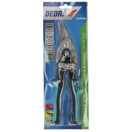 Ножиці DEDRA 12P003 правосторонні 250мм, CrV