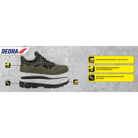Safety shoes without toecap DEDRA BH9M83AZ-45, size 45, category O1 SRC