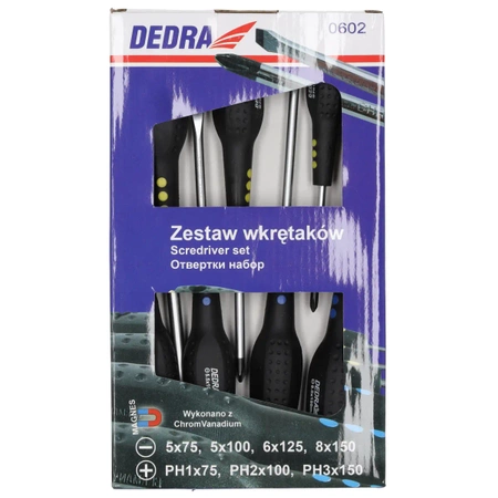 7 pcs screwdriver set, CrV, magnet tip