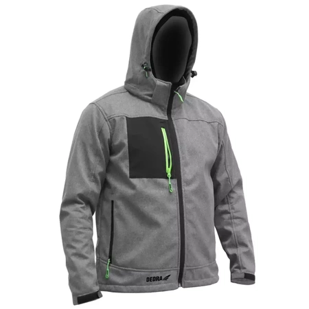 Softshell kabát kapucnival, méretek:XXXL, 96% poliészter+ 4% elasztán