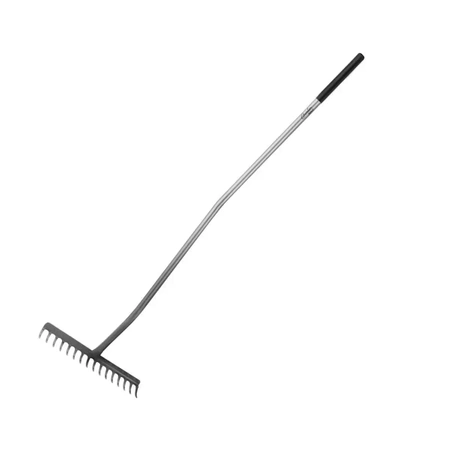 Reinforced 16-tines rake with metal shaft, ergo