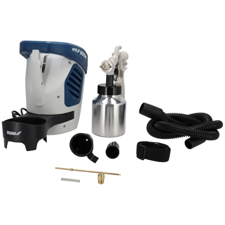 HVLP krāsošanas iekārta krāsošanai ar smidzināšanu, DEDRA DED7413 600W, tvertne 1L, sprausla 1.8mm un 2.5mm