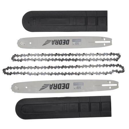 Моторна верижна пила 2,4 kW 58 cm³, DEDRA DED8718P2, две водещи шини: 18" (45 см) и 16" (40 см)