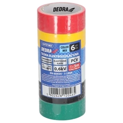 Komplet izolacijskih PVC trakov DEDRA 12VTZ1903 mix 19mmx3m komplet 6 kosov